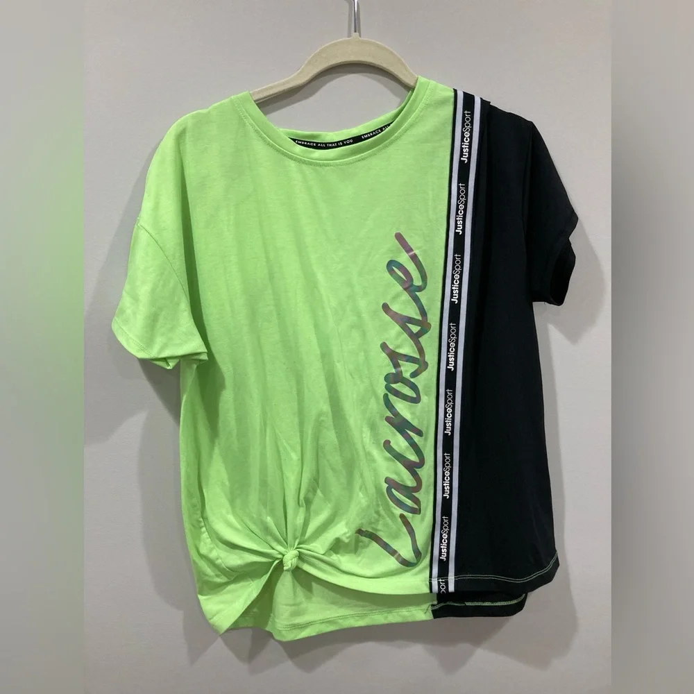 Justice Sport Short Sleeve Top Bundle Lot of 3 Size XXL 16P/18P Green Pink White